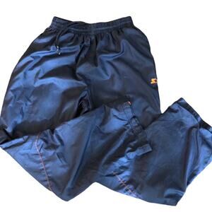 VTG Vintage Y2K Track Pants Blue orange lined polyester 32 34 Medium streetwear